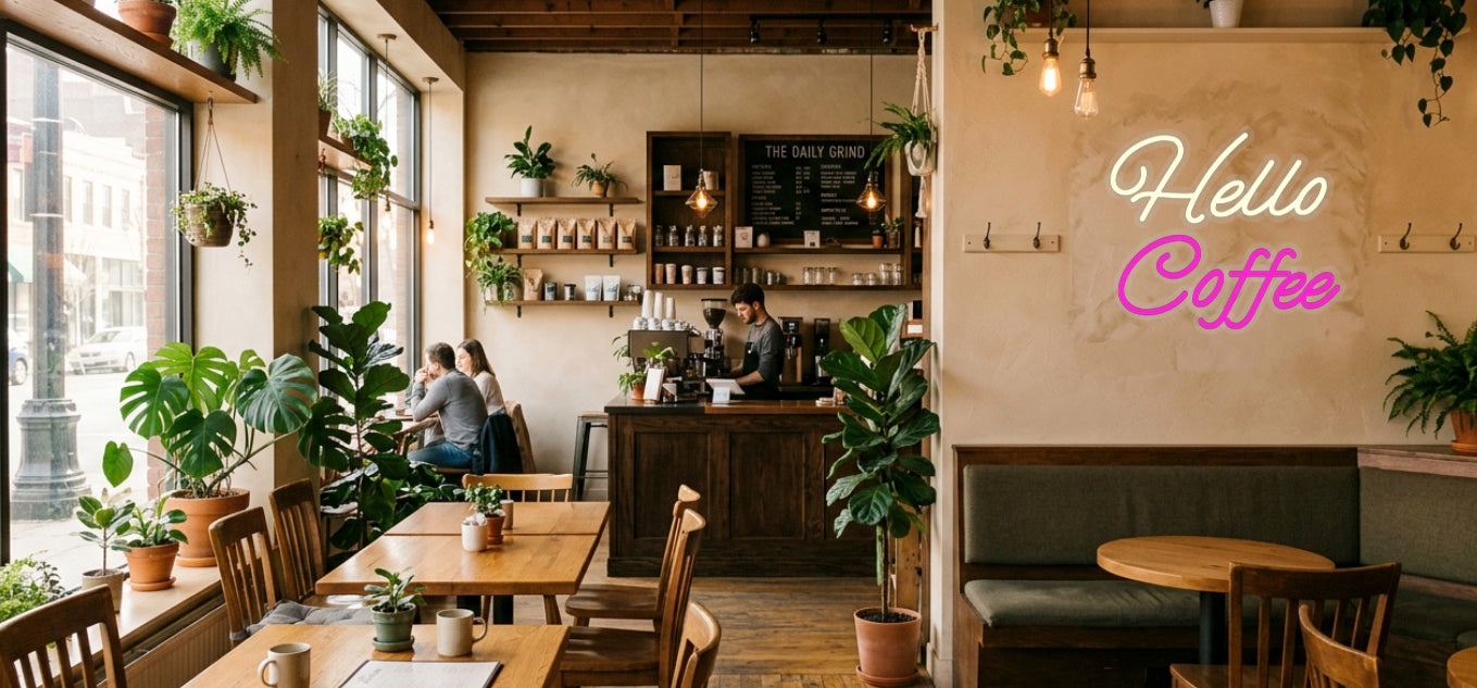 Your neon sign – HELLO COFFEE