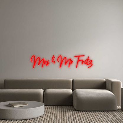 Personalisierbares Neon - LED - Schild in Pink, ideal als Wanddekoration für Wohnzimmer oder Geschäftsräume